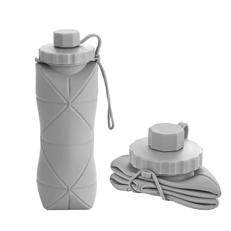 Nueva Botella de agua de silicone plegables portatil.