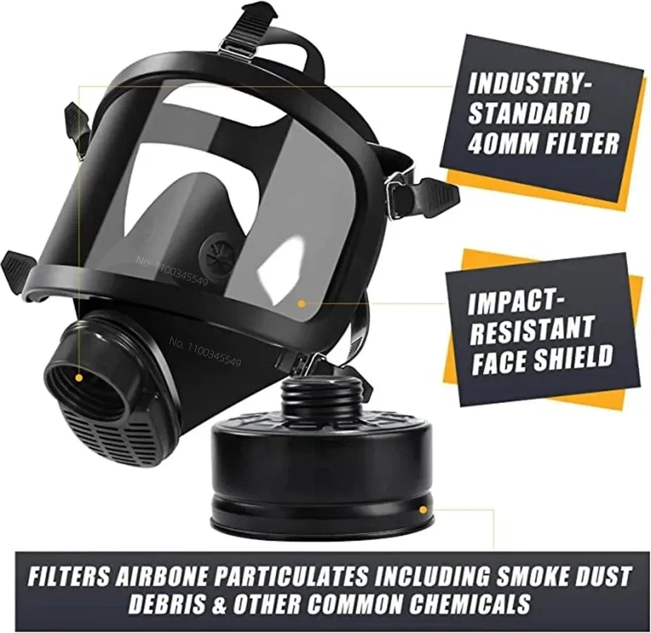 Chemical respirator filter self-priming mask Nuclear pollution protection.