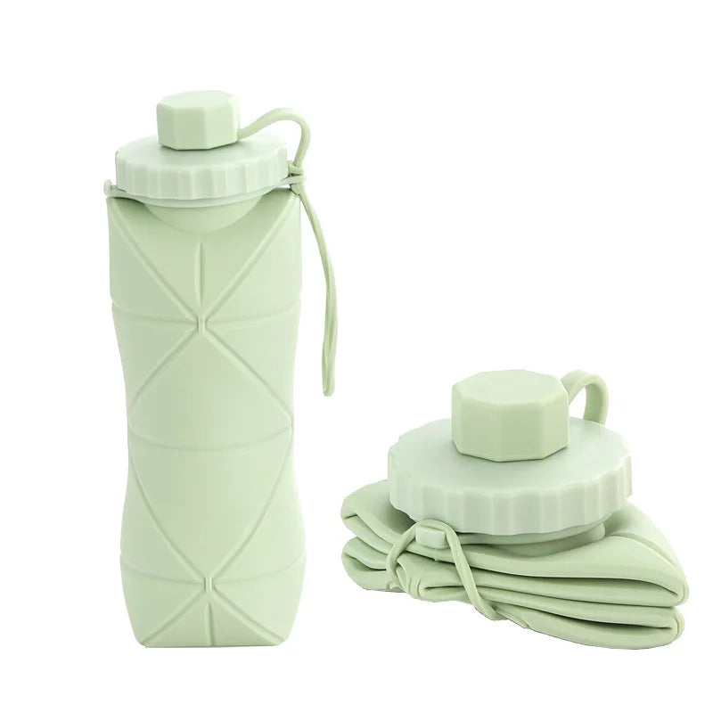 Nueva Botella de agua de silicone plegables portatil.
