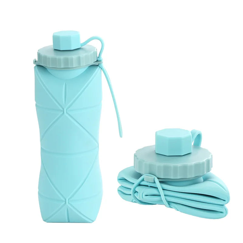 Nueva Botella de agua de silicone plegables portatil.