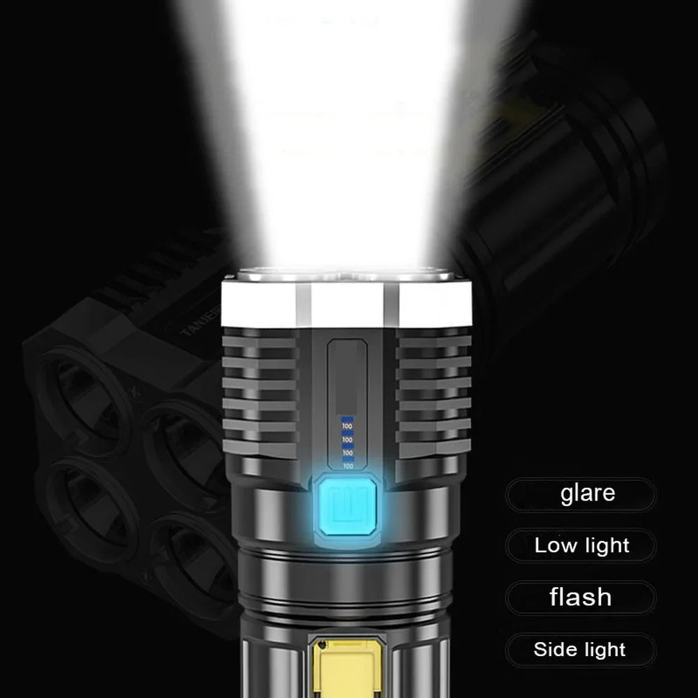 Mini Linterna Led recargable para buceo, Linterna potente de largo alcance para acampar.