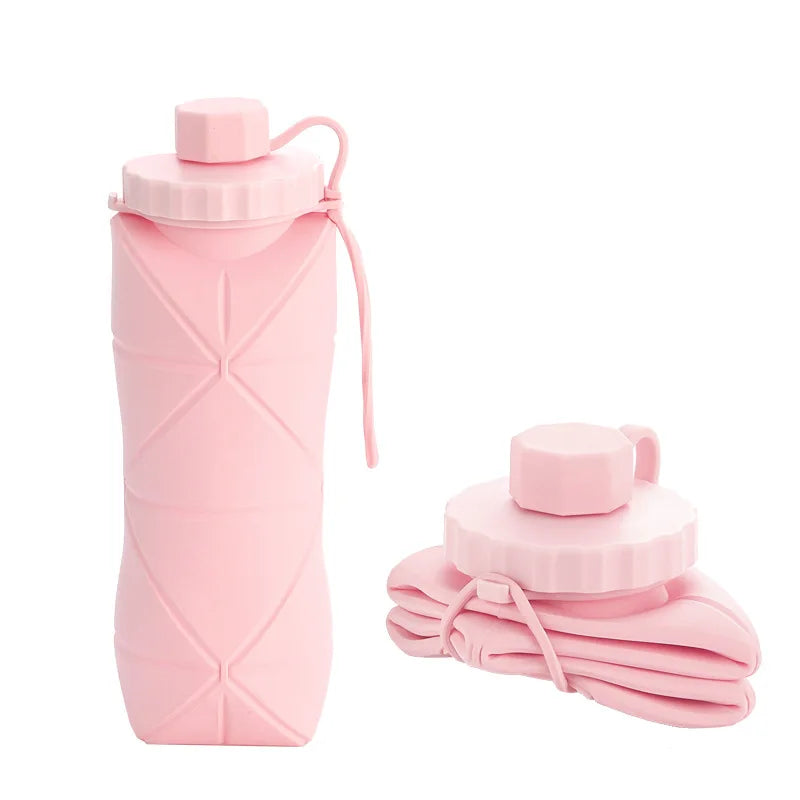 Nueva Botella de agua de silicone plegables portatil.