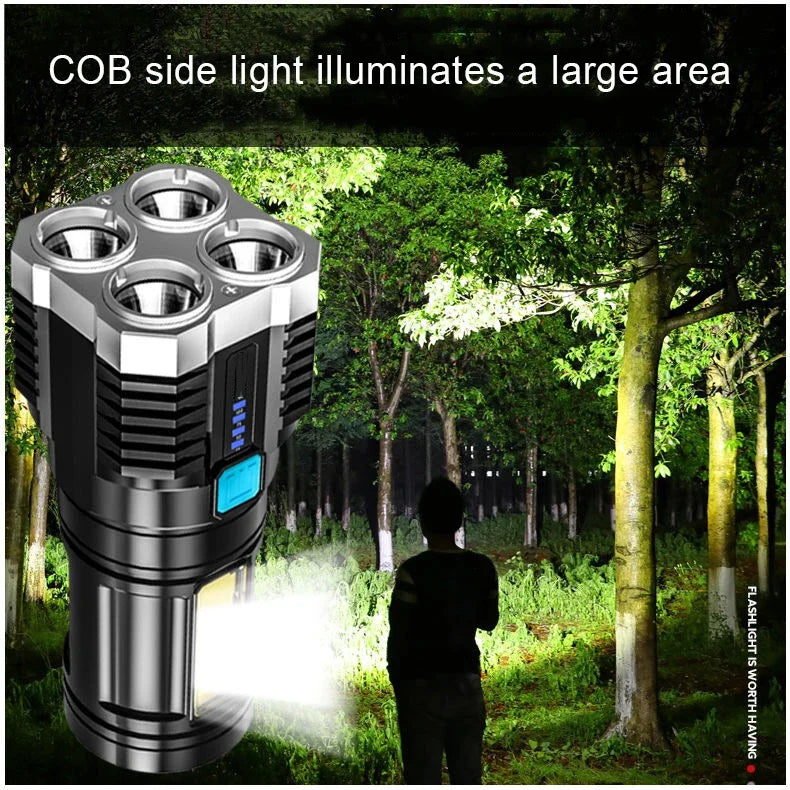 Mini Linterna Led recargable para buceo, Linterna potente de largo alcance para acampar.