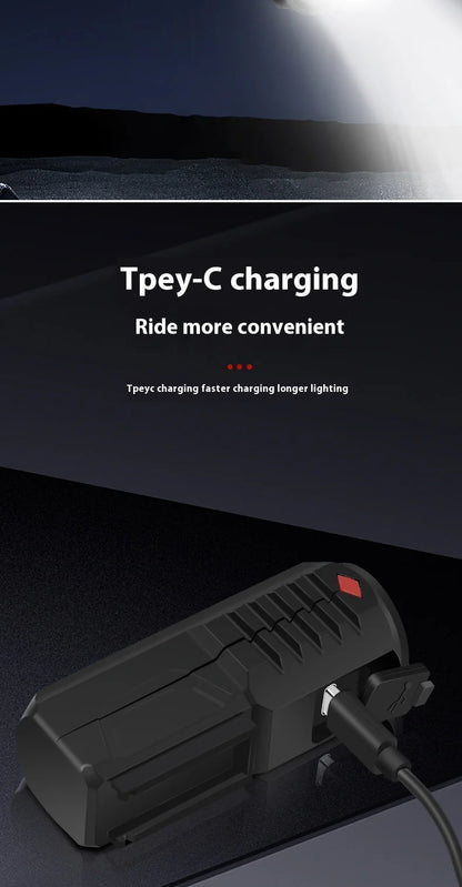 Cycling Bicycle Light With USB Charging Night Riding Headlight For Outdoor Cycling, Long-lasting Warning Light Mountain Bike