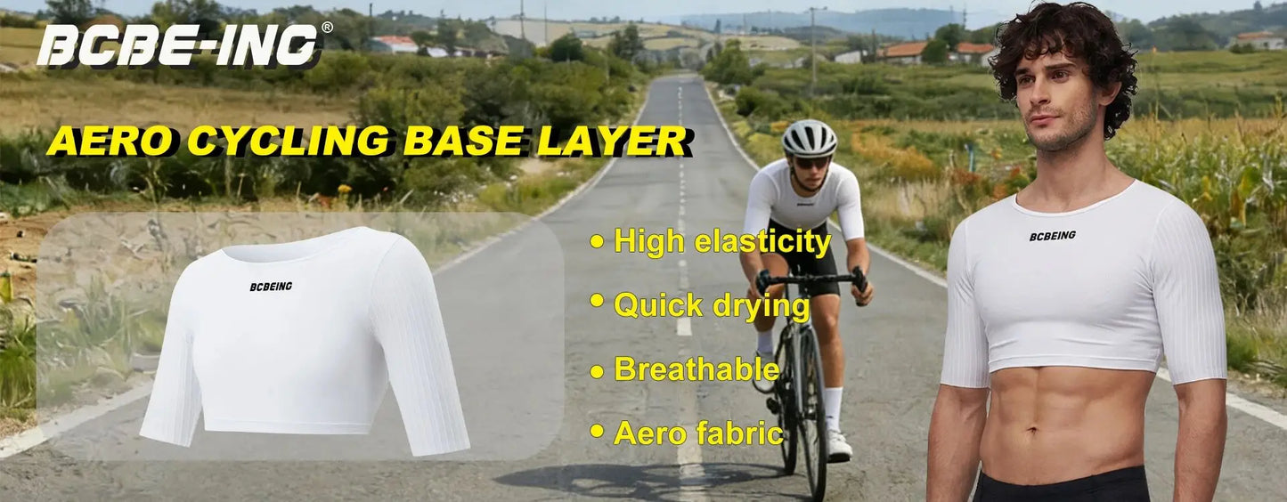 HISERWA Cycling Base Layer Men Summer Cycling Undershirt MTB Road Bike Underwear Breathable Quick Dry Mesh Bicycle Cycle Vest