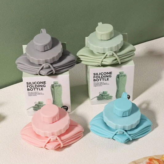 Nueva Botella de agua de silicone  plegables portatil.
