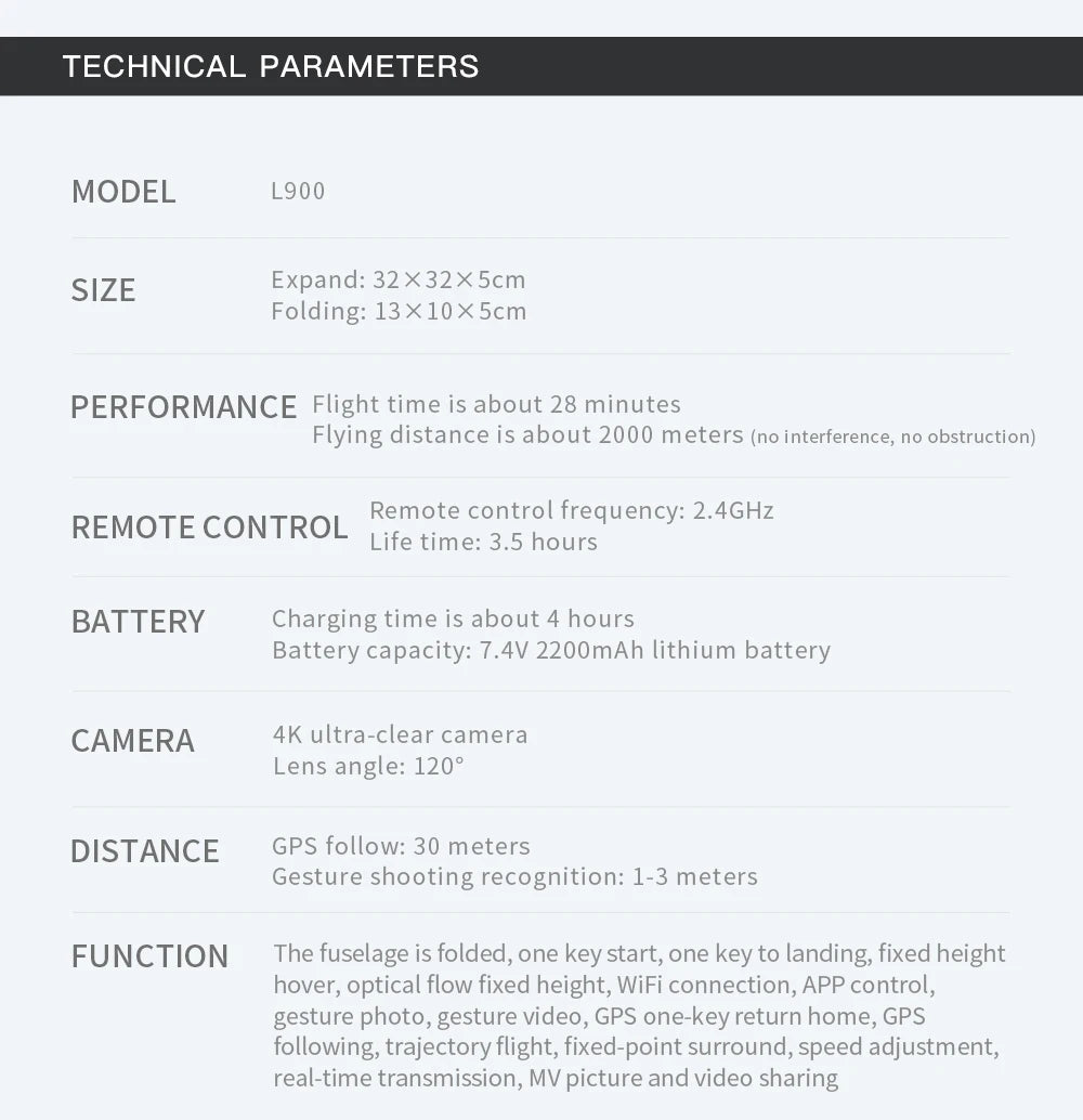 Drone L900 Pro GPS  4K profesional