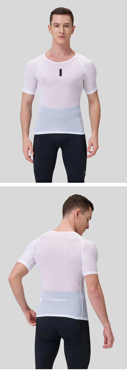 HISERWA Cycling Base Layer Men Summer Cycling Undershirt MTB Road Bike Underwear Breathable Quick Dry Mesh Bicycle Cycle Vest
