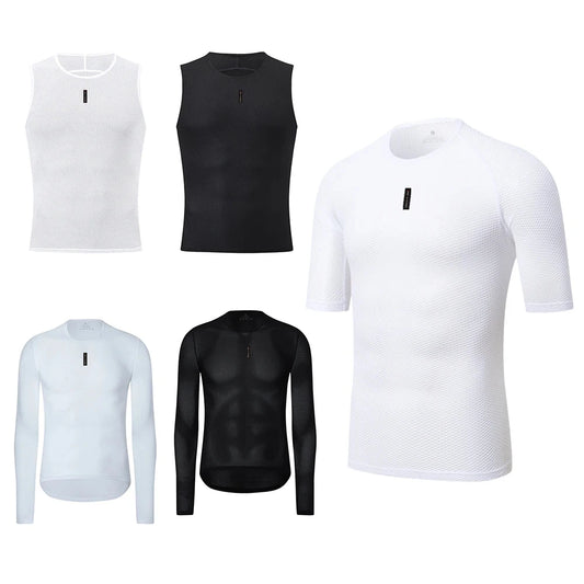 HISERWA Cycling Base Layer Men Summer Cycling Undershirt MTB Road Bike Underwear Breathable Quick Dry Mesh Bicycle Cycle Vest