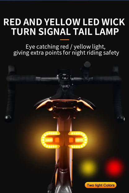 Bike Turn Signal Rear Light LED Bicycle Lamp USB Rechargeable Bike Wireless Lights Back MTB Tail Light Bike Accessories