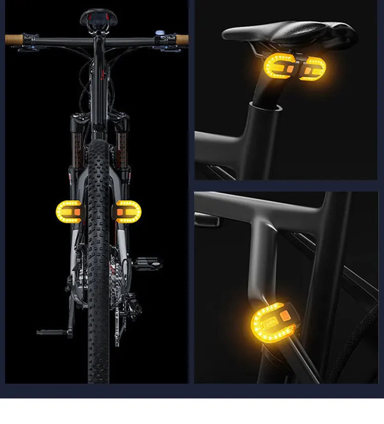 Bike Turn Signal Rear Light LED Bicycle Lamp USB Rechargeable Bike Wireless Lights Back MTB Tail Light Bike Accessories