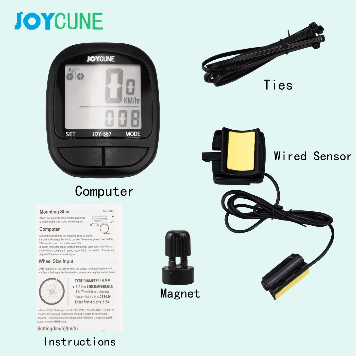 Bike Computer Bicycle Waterproof Wired Speedometer and Odometer Stopwatch Cycle Bike Computer with LED Display for Cycle  Match