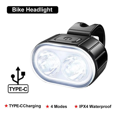 USB Rechargeable Bicycle Lights Bike Safety Warning Lamp Outdoor Waterproof Cycling Flashlight For Mountain And Road Bikes