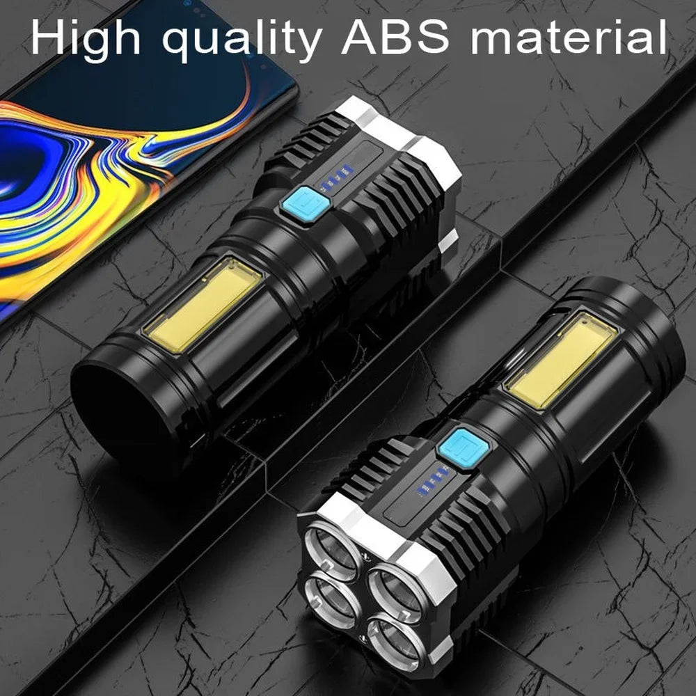 Mini Linterna Led recargable para buceo, Linterna potente de largo alcance para acampar.