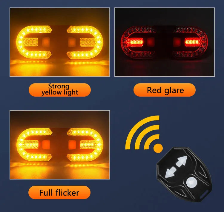 Bike Turn Signal Rear Light LED Bicycle Lamp USB Rechargeable Bike Wireless Lights Back MTB Tail Light Bike Accessories