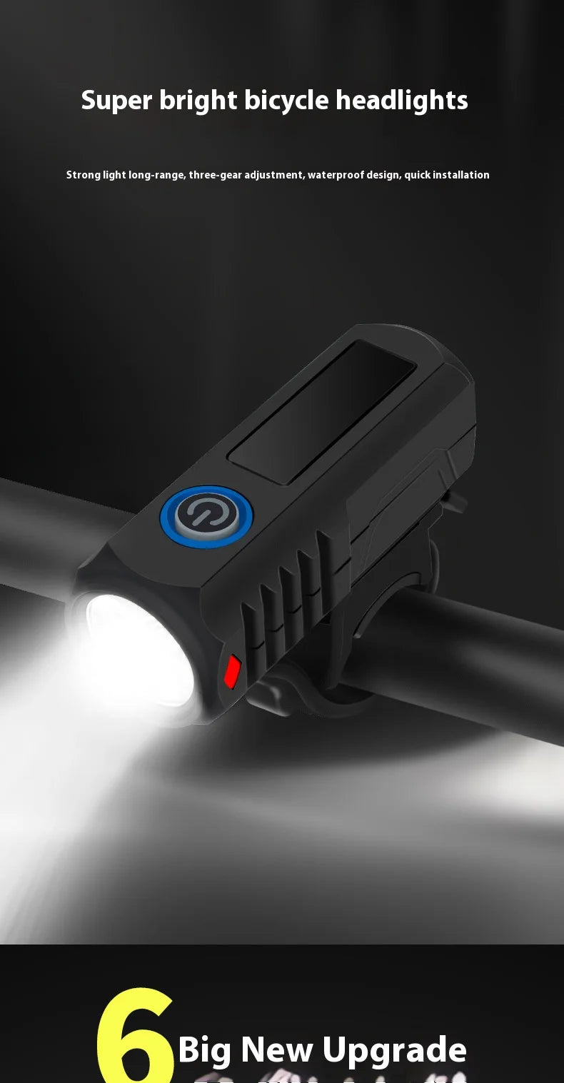 Cycling Bicycle Light With USB Charging Night Riding Headlight For Outdoor Cycling, Long-lasting Warning Light Mountain Bike