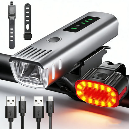 USB Rechargeable Bicycle Lights Bike Safety Warning Lamp Outdoor Waterproof Cycling Flashlight For Mountain And Road Bikes